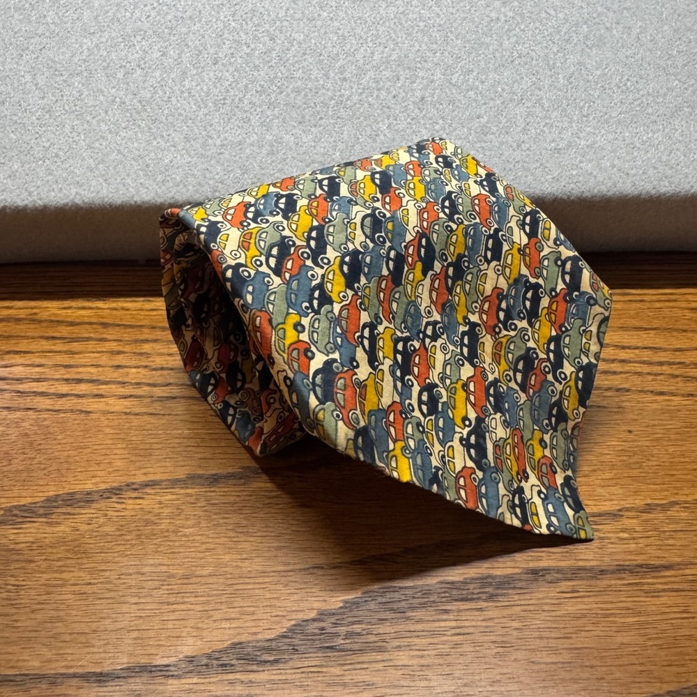 Liberty of London Kenton Collection Cotton Tie Vintage Car Print Multicolor
